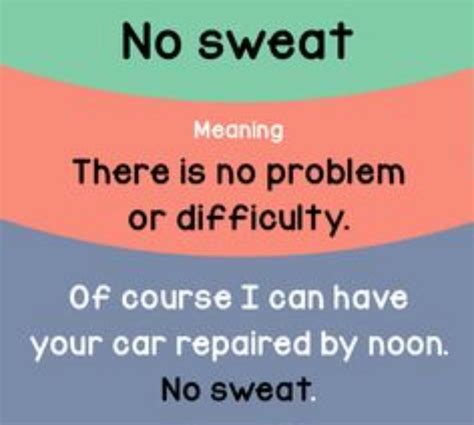 what does no sweat bet mean|'No Sweat' Meaning .
